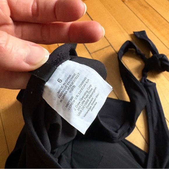 J Crew Sz 6 Black Halter Waist Tie Classic Elegant One Piece Swim Suit - Picture 6 of 8
